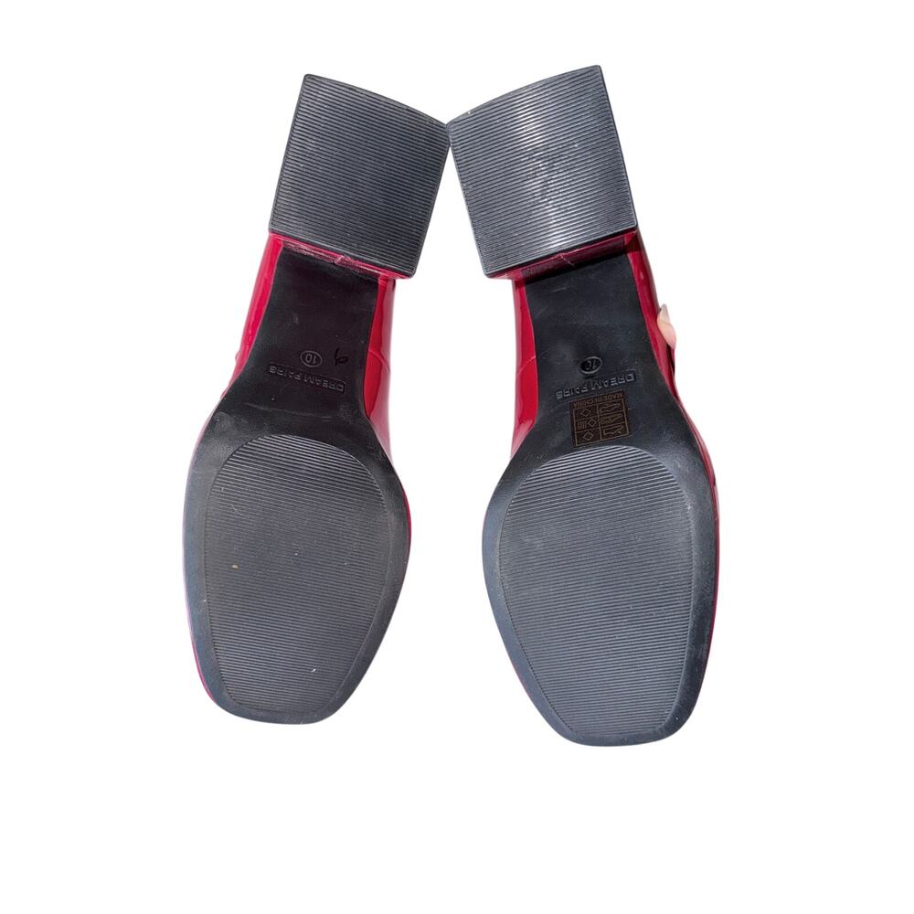 Dream pairs red patent block heel pumps double strap Maryjane shoes Dorothy 10 - Picture 7 of 8